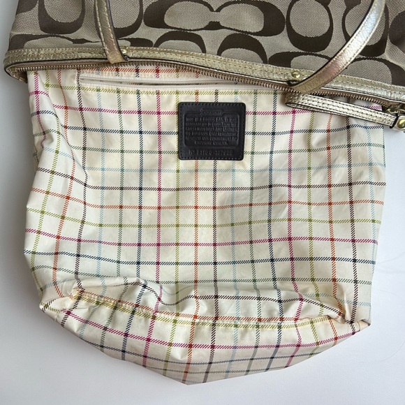 Coach Brown and Gold Signature Tote Bag 18798E Carry All - Picture 5 of 11